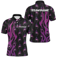 Maxcorners Custom Purple Flame Bowling Shirts Bowling League Shirts With Team Name