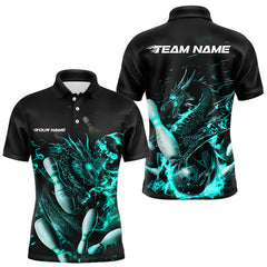 Maxcorners Custom Dragon Bowling Shirts For Men, Dragon Bowling Team Shirt Bowlers Outfit LM2404