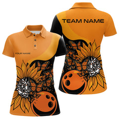 Maxcorners Custom Butterfly Sunflower Bowling Women Shirt, Sunflower Women Bowling Tournament Shirt LM2512