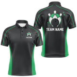 Maxcorners Custom Shamrock Green Classic Bowling Team Polo Shirt For Men, Bowling League Shirt MT2009