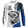 Maxcorners Largemouth Bass Long Sleeve Tournament Fishing Shirts, Custom Bass Fishing Jerseys | Blue LM0201