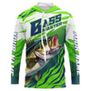 Maxcorners Personalized Bass master Fishing jerseys, Largemouth Bass Long sleeve performance Fishing Shirts LM0201