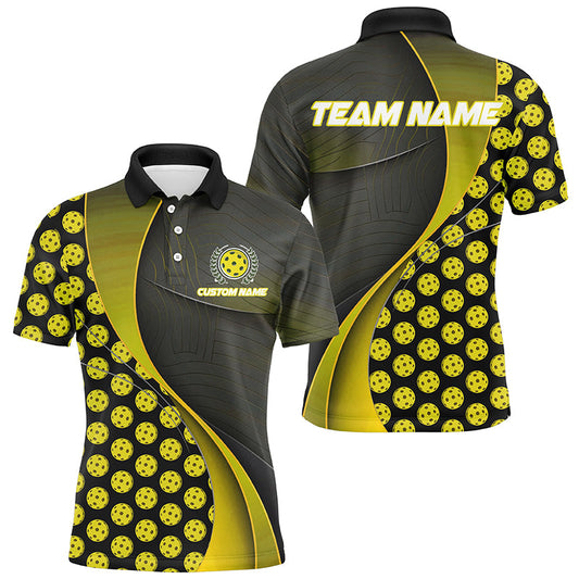 MaxCorners Pickleball MultiColor Pickleball Pattern Customized Name, Team Name 3D Polo Shirt For Men