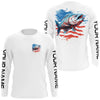 Maxcorners Personalized American Flag Bass Long Sleeve Fishing Shirts, Patriotic Bass Fishing Gifts LM0501