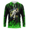 Maxcorners Custom Bass Fishing jerseys, Bass Long sleeve Fishing Shirts personalized Fishing gifts | green LM0201