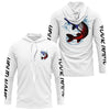 Maxcorners Personalized American Flag Musky Fishing Shirts, Patriotic Muskie Long Sleeve Fishing Shirts LM0501