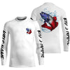 Maxcorners Personalized American Flag Speckled Trout Fishing Shirts, Patriotic Trout Long Sleeve Fishing Shirts LM0501