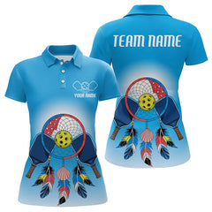 Maxcorners Custom Dreamcatcher Pickleball Polo Shirts For Men, Native Pickleball Shirt