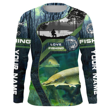 Maxcorners Alligator Gar Custom Long Sleeve Uv Fishing Shirts, Gar Hunter Fishing Gifts LM0201