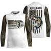 Maxcorners Personalized American Flag Bass Long Sleeve Fishing Camo Shirts, Patriotic Bass Fishing Jersey LM0501