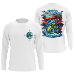 Maxcorners Custom Mahi Mahi Fishing Long Seeve Sport Fishing Shirts, Saltwater Performance Fishing Shirt MT2108