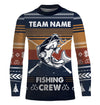 Maxcorners Catfish Fishing Crew Ugly sweater pattern Custom Long Sleeve Fishing Shirts, Catfish Fishing Christmas gifts for Fishing team LM0201