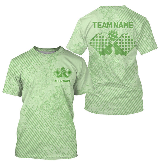 Maxcorners Custom Vintage Green Pickleball Team Polo Shirts For Men, Pickleball Jerseys LM2206