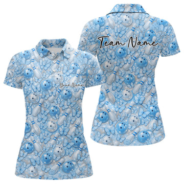 Custom Purple Butterfly Bowling Women Polo Shirt, Ladies Bowlers Outfit LM1203