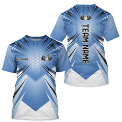 Maxcorners Custom Blue Pickleball Jerseys, Outdoor Pickleball Polo Shirts For Men, Pickleball Uniform