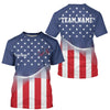 Maxcorners Custom American Flag Patriotic Pickleball Polo Shirts For Men, US Pickleball