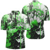 Maxcorners Green Camo Bowling Team Shirts Polo Personalized Bowling League Jerseys Strike Bowling