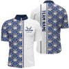Maxcorners Blue Argyle Custom Bowling Polo Shirts For Men And Women, Custom Bowling Uniforms