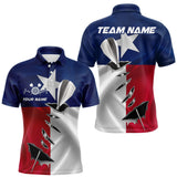 Maxcorners Custom Texas Flag Silver Dart Steel Tip Dart Men Polo Shirt, Texas Dart Team Jerseys LM1809