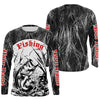 Maxcorners Largemouth Bass Fishing Gray Camo Custom 3D Full Printing Shirts, Bass Long Sleeve Fishing Shirts LM0201