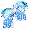 Maxcorners Blue Flame Pickleball Ball Custom Pickleball Polo Shirts For Men, Outdoor Pickleball Jerseys
