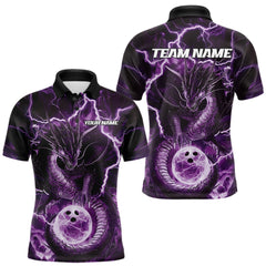 Maxcorners Custom Purple Thunder Lightning Dragon Darts Polo Shirts For Men, Team Uniform LM2408