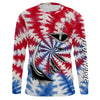 Maxcorners Custom Fish Hook American Flag Tie Dye Camo Long Sleeve Fishing Shirts, Patriotic Fishing Jerseys LM0201