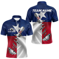 Maxcorners Custom Texas State Flag Silver Bowling Ball And Pin Patriotic Bowling Shirts For Men LM2901