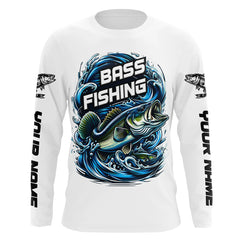 Maxcorners Custom Largremouth Bass Long Sleeve Tournament Fishing Shirts, Uv Protection Bass Fishing Shirt LM2408