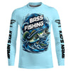 Maxcorners Custom Largremouth Bass Long Sleeve Tournament Fishing Shirts, Uv Protection Bass Fishing Shirt LM0201