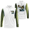 Maxcorners Custom Largemouth Bass Long Sleeve Tournament Fishing Shirts, Bass Fishing Scales Fishing Shirts LM0201