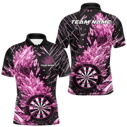 Maxcorners Custom Pink Ice Crystal Dart Jerseys, Ice Dart Team Multi Styles Shirts For Men, Women And Kids LM0901
