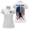 Maxcorners Custom American Flag Patriotic Pickleball Polo Shirts For Men, Love US Pickleball League Shirt