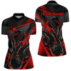 Maxcorners Black And Red Custom Flame Bowling Shirts For Men, Fire Bowling Team Shirt Bowler Jersey