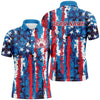 Maxcorners Watercolor Splatters American Flag Bowling Jersey Customized Name, Team Name 3D Shirt
