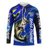 Maxcorners Personalized Largemouth Bass Long Sleeve Tournament Fishing Shirts, Water Camo Bass Fishing Jerseys LM0201