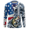 Maxcorners Custom American Flag Bass Fishing Long Sleeve Shirts, Bass Fishing Camo Tournament Fishing Jerseys LM0201
