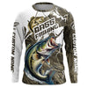 Maxcorners Largemouth Bass Fishing Custom Long Sleeve Tournament Shirts, Camouflage Bass Fishing Jerseys LM0201