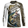 Maxcorners Largemouth Bass Fishing Custom Long Sleeve Tournament Shirts, Camouflage Bass Fishing Jerseys LM0201