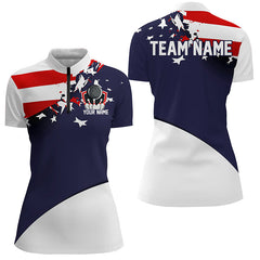 Maxcorners Custom American Flag Bowling Jerseys Patriotic Bowling Shirts