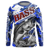 Maxcorners Personalized Bass Fisherman Long Sleeve Fishing Shirt, Red White And Blue Camo Fishing Jerseys LM0201
