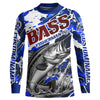 Maxcorners Personalized Bass Fisherman Long Sleeve Fishing Shirt, Red White And Blue Camo Fishing Jerseys LM0201