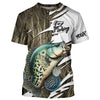 Maxcorners Crappie Fishing Custom Camo Long Sleeve Fishing Shirts, Crappie Fishing Tournament Apparel MT2108