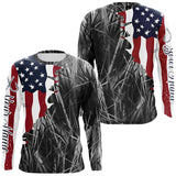 Maxcorners Custom Patriotic Camouflage Long Sleeve Fishing Shirts, Personalized Fishing Jerseys | Gray Camo MT2108