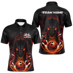 Maxcorners Custom Dragon Bowling Team Men Polo Shirt, Dragon Bowling Jersey Bowlers Outfit