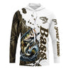Maxcorners Grass Lake Camo Custom Bass Fishing Long Sleeve Shirts, Bass Tournament Fishing Shirt LM0201