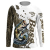 Maxcorners Grass Lake Camo Custom Bass Fishing Long Sleeve Shirts, Bass Tournament Fishing Shirt LM0201
