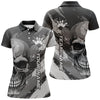 Maxcorners Personalized Skull Bowling Shirt For Women, Custom Team'S Name Flame Bowler Jerseys