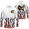 Maxcorners Personalized American Flag Bass Long Sleeve Fishing Shirts, Patriotic Bass Fishing Gift LM0501