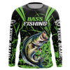 Maxcorners Customized Bass Fishing Long Sleeve Tournament Shirts, Bass Fishing Gifts For Fisherman | Green LM0201